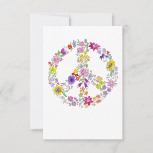 Peace Sign Blank inside Thank You Card