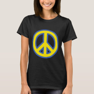 Peace Sign - Blue And Yellow Ukrainian Flag Solida T-Shirt