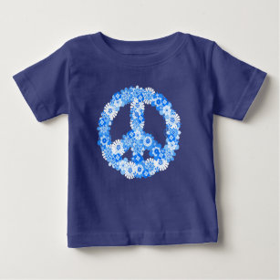 Peace Sign Blue Baby T-Shirt