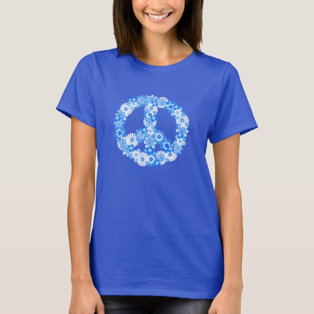 Peace Sign Blue T-Shirt (Front)