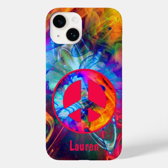 Peace Sign Bold Colours and Dramatic Light Streaks Case-Mate iPhone Case (Back)