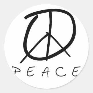 Peace Sign: Bud Hand Script Classic Round Sticker