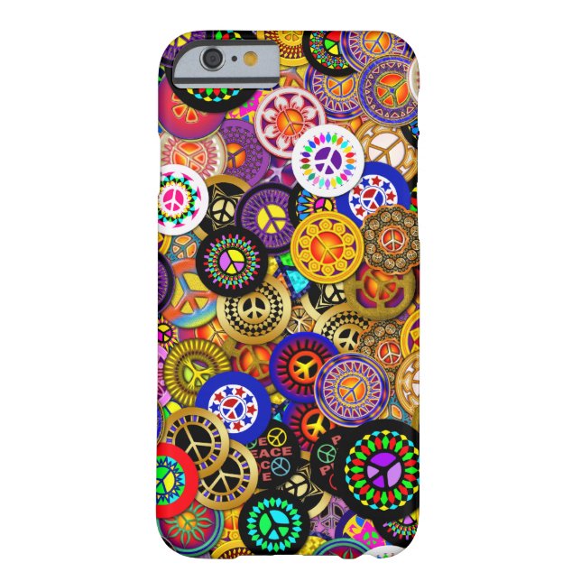 Peace Sign Buttons Collage Case-Mate iPhone Case (Back)