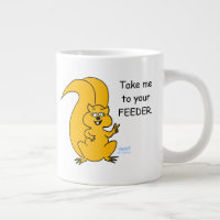 Peace Sign Cartoon Squirrel and Bird Feeder Funny