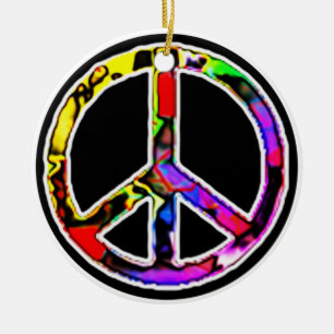 Peace Sign Ceramic Ornament