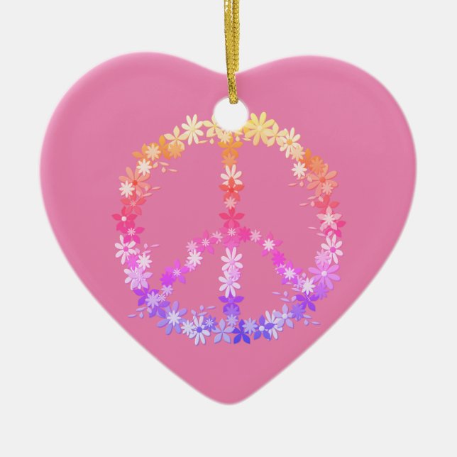 Peace sign ceramic ornament (Front)