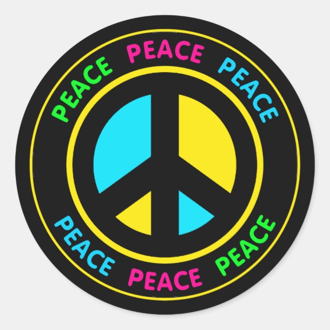 PEACE SIGN CLASSIC ROUND STICKER (Front)
