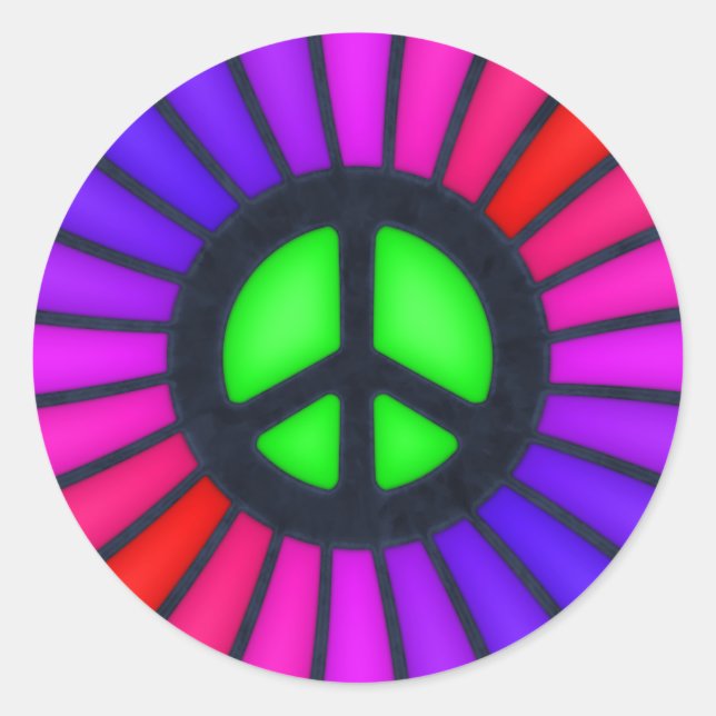 Peace Sign Classic Round Sticker (Front)