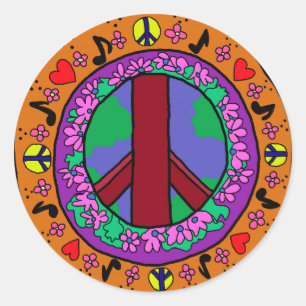 Peace Sign Classic Round Sticker