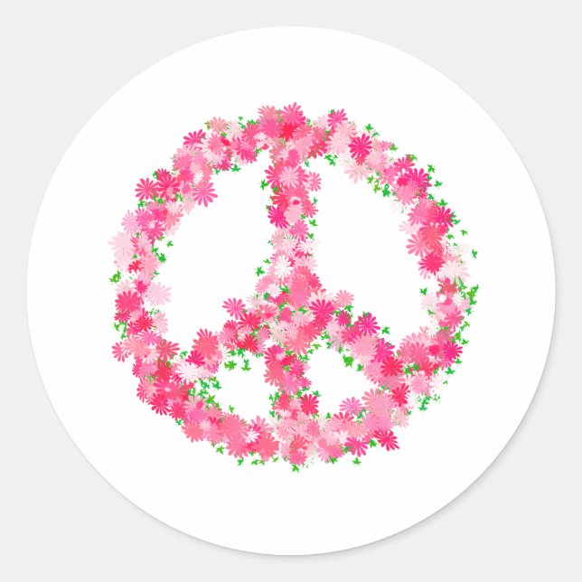 Peace Sign Classic Round Sticker (Front)