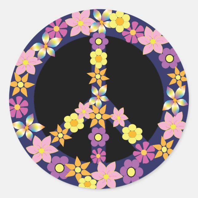 Peace Sign Classic Round Sticker (Front)