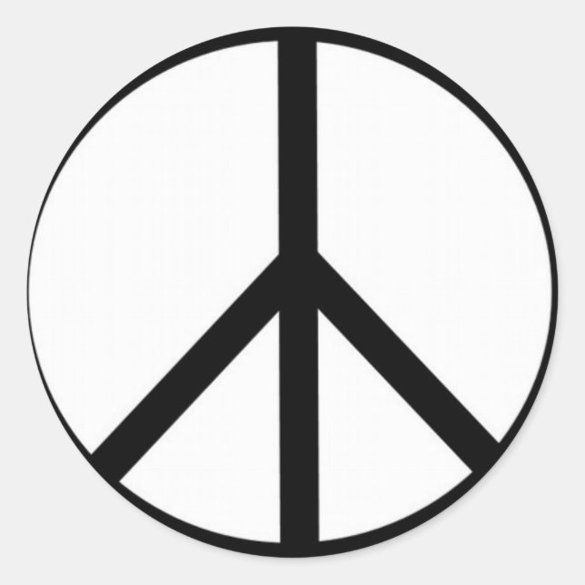 peace sign classic round sticker (Front)