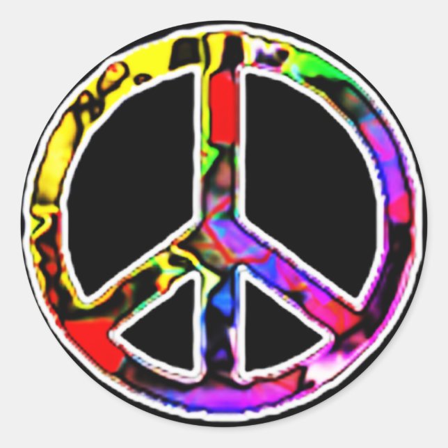 Peace Sign Classic Round Sticker (Front)