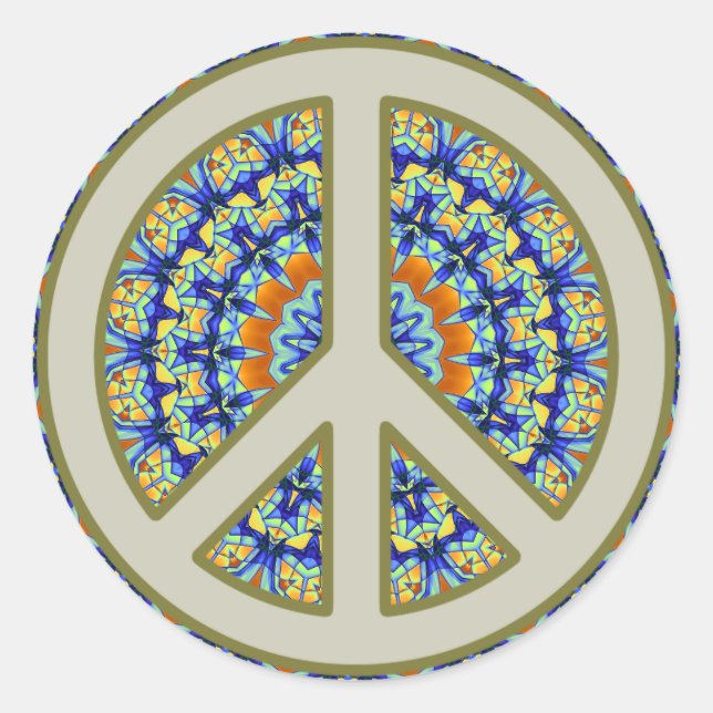  Peace Sign Classic Round Stickers (Front)