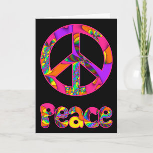 Peace Sign Colour Me Bright Greeting Card