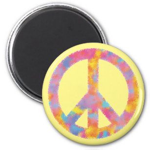 Peace Sign Cool Colour Splash Unity Love Faith Joy Magnet