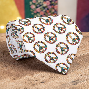 Peace Sign Custom Necktie Tie