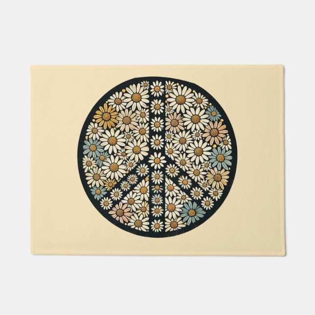 Peace Sign Daisies                                 Doormat (Front)