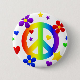 peace sign design 2 inch round button
