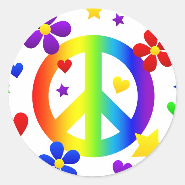 peace sign design classic round sticker (Front)
