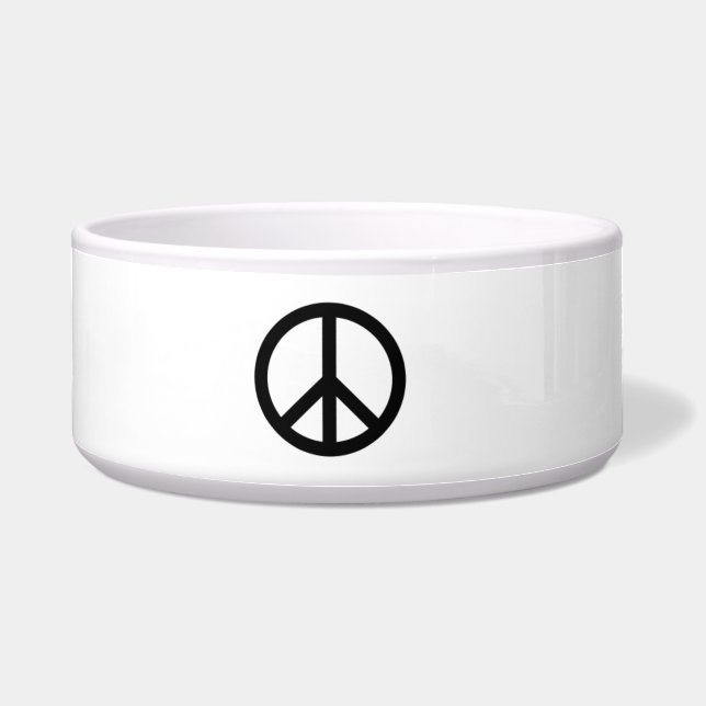 Peace Sign Doggie Bowl (Front)