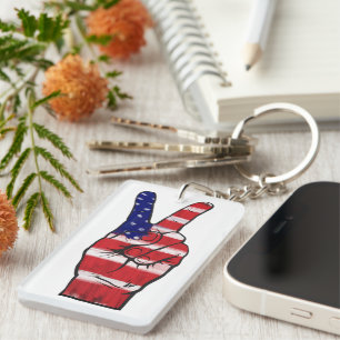 Peace Sign Flag Colours Keychain