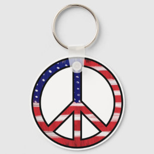 Peace Sign Flag Colours Keychain