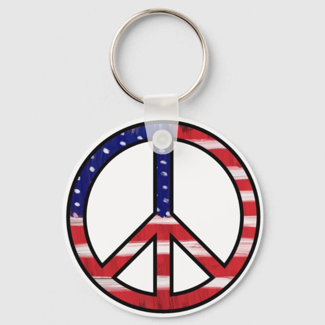 Peace Sign Flag Colours Keychain (Front)