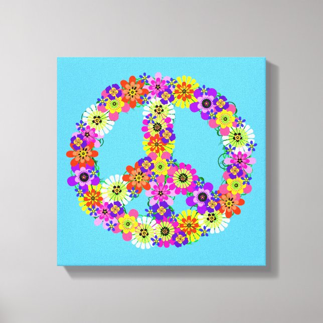 Peace Sign Floral on Sky Blue (Front)