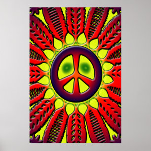 PEACE SIGN FLOWER POSTER