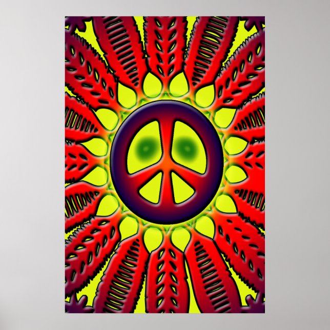 PEACE SIGN FLOWER POSTER (Front)