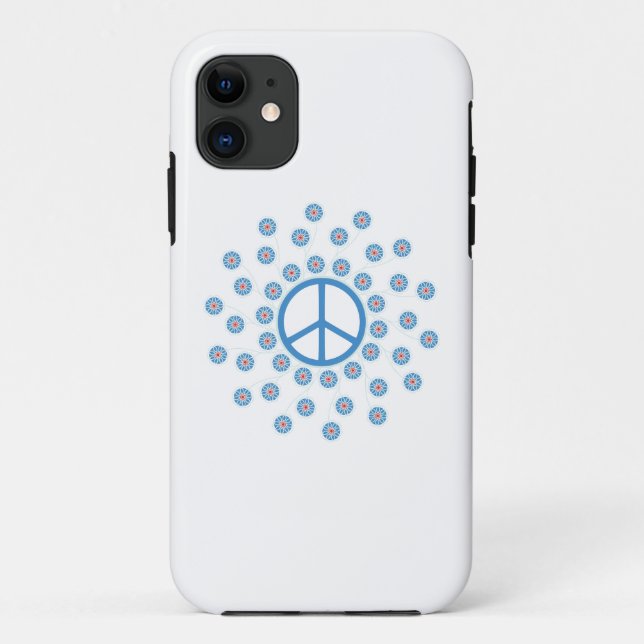 Peace Sign Flowers Case-Mate iPhone Case (Back)