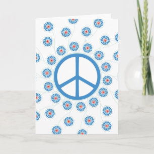 Peace Sign Flowers Holiday Card