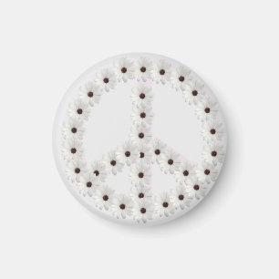 Peace Sign Flowers Magnet