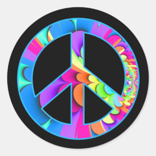 Peace Sign Fractal Summer Palette Stickers
