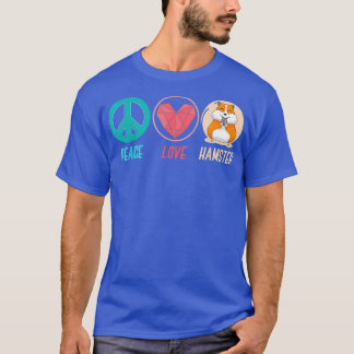 Peace Sign Hamster Hippie Gift Hamster T-Shirt