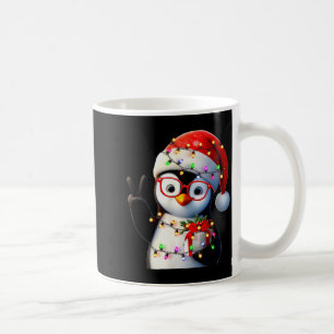 Peace Sign Hand Penguin Santa Christmas Penguin Pa Coffee Mug