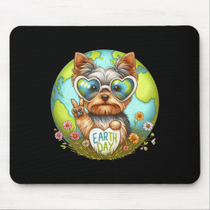 Peace Sign Hand Yorkshire Terrier Kids Mens Womens Mouse Pad