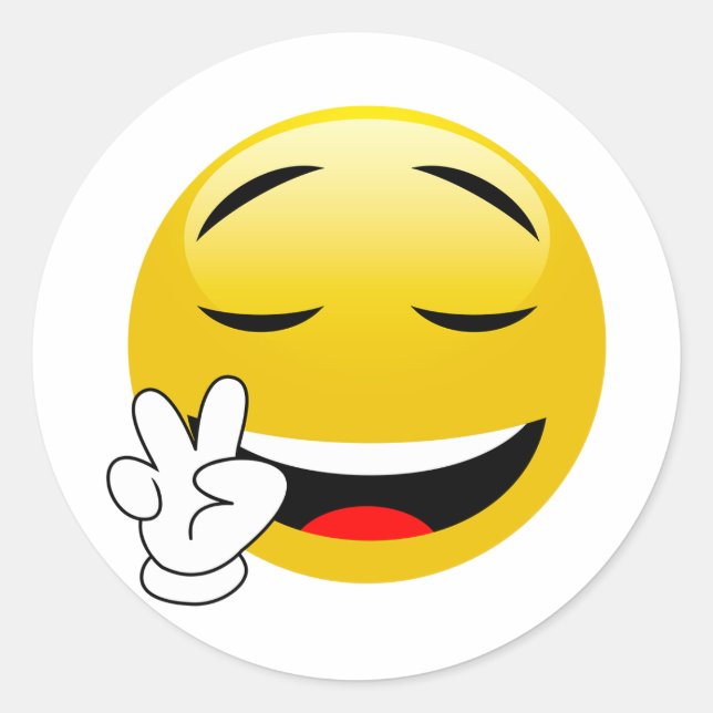 Peace Sign Handy Emoji Stickers (Front)