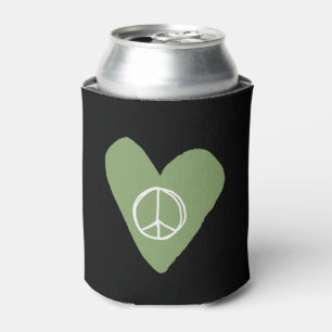 Peace Sign Heart Can Cooler