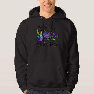 Peace Sign Heart Fleur De Lis Hippie Peace Love Ma Hoodie
