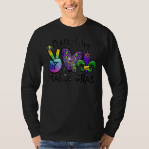 Peace Sign Heart Fleur De Lis Hippie Peace Love Ma T-Shirt