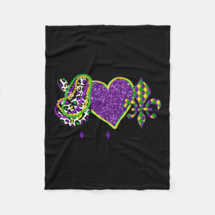 Peace Sign Heart Fleur De Lys Hippie Peace Love Ma Fleece Blanket