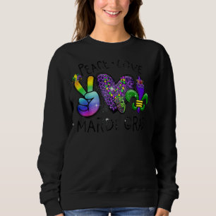 Peace Sign Heart Fleur De Lys Hippie Peace Love Ma Sweatshirt