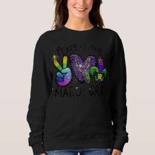 Peace Sign Heart Fleur De Lys Hippie Peace Love Ma Sweatshirt