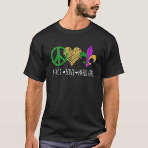 Peace Sign Heart Fleur De Lys Hippie Peace Love Ma T-Shirt
