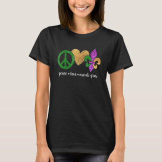 Peace Sign Heart Fleur De Lys Hippie Peace Love Ma T-Shirt
