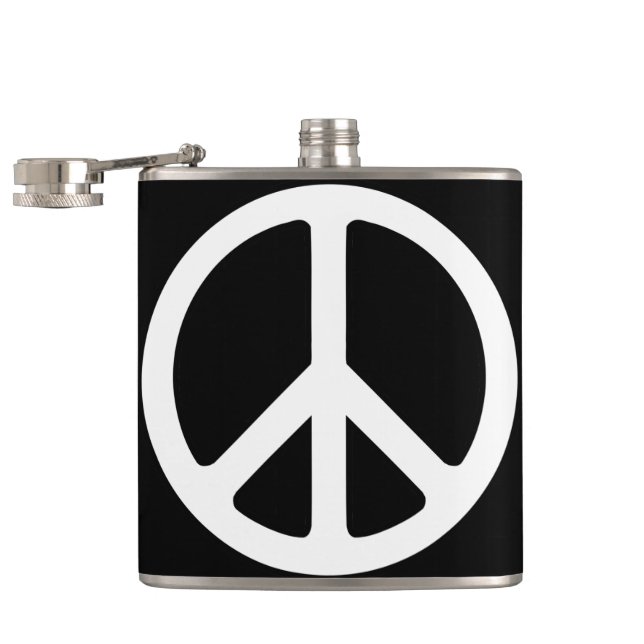 Peace Sign Hip Flask (Opened)