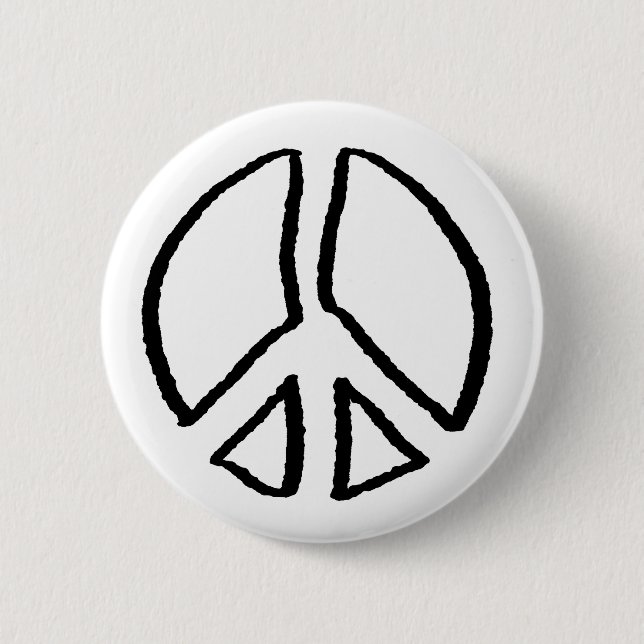 Peace Sign Hollow 2 Inch Round Button (Front)