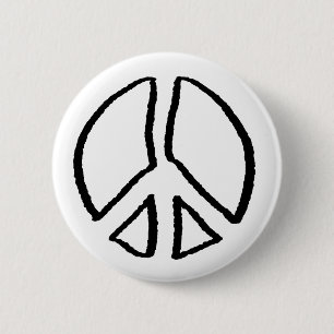 Peace Sign Hollow 2 Inch Round Button